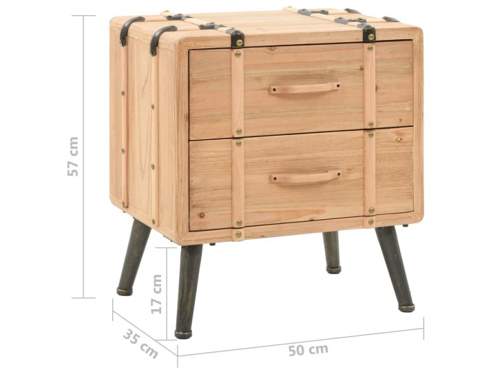 Sonata Нощно шкафче, чамова дървесина масив, 50x35x57 см -