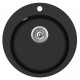 Sonata Гранитна кухненска мивка с едно корито, кръгла, черна -