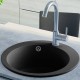 Sonata Гранитна кухненска мивка с едно корито, кръгла, черна -