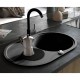 Sonata Гранитна кухненска мивка с едно корито, овална, черна -
