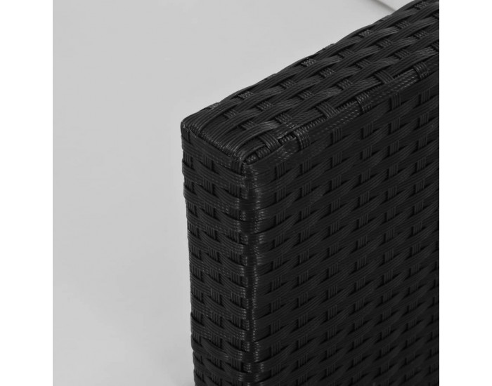 Sonata Градински комплект с възглавници, 6 части, полиратан, черен -