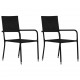 Sonata Външни трапезни столове, 2 бр, полиратан, черни -