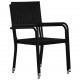 Sonata Външни трапезни столове, 2 бр, полиратан, черни -