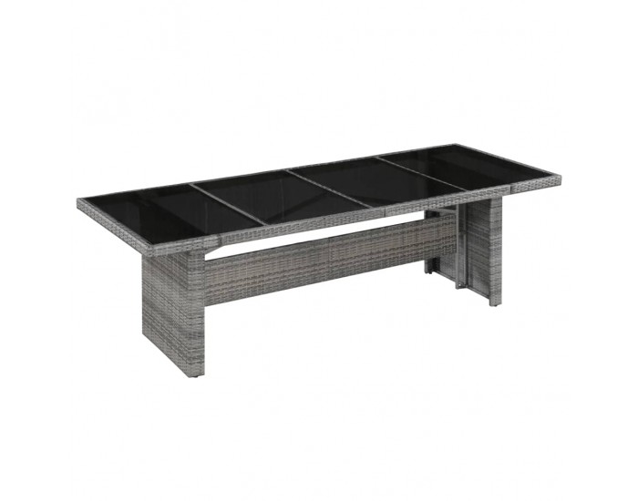 Sonata Градинска трапезна маса, полиратан и стъкло, 240x90x74 cм -