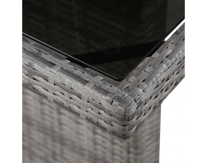 Sonata Градинска трапезна маса, полиратан и стъкло, 240x90x74 cм -