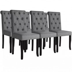 Sonata Трапезни столове, 6 бр, масивна дървесина, тъмносиви - Трапезни столове