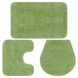 Sonata Комплект постелки за баня, 3 бр, текстил, зелени - Баня