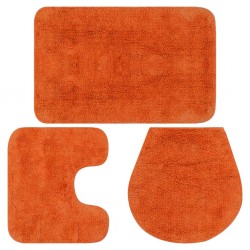 Sonata Комплект постелки за баня, 3 бр, текстил, оранжеви - Продукти за баня и WC