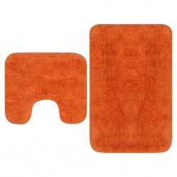 Sonata Комплект постелки за баня, 2 бр, текстил, оранжеви - Продукти за баня и WC