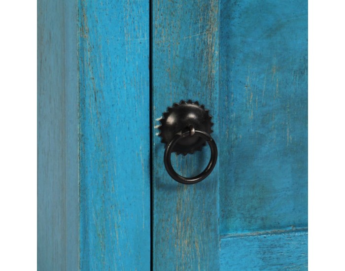 Sonata Нощно шкафче, мангово дърво масив, 40х30х50 см, синьо -
