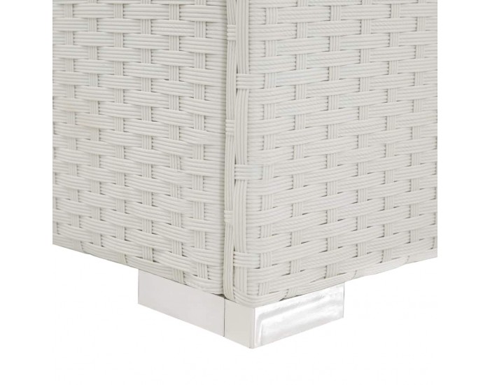 Sonata Шезлонг с шалте, полиратан, бял -