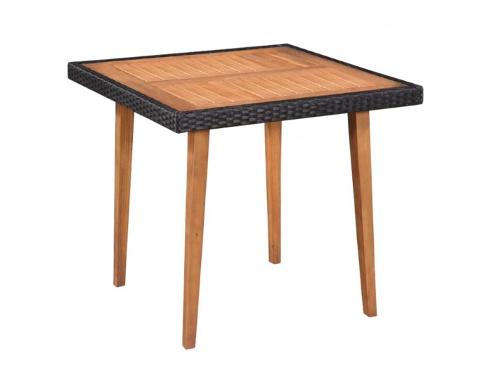 Sonata Градински трапезен комплект, 5 части, полиратан, черно-кафяв -