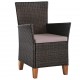 Sonata Външни столове с възглавници, 2 бр, полиратан, кафяви -