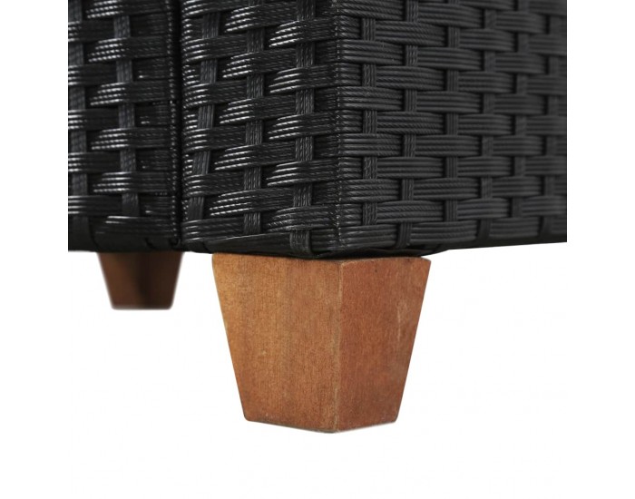 Sonata Градински комплект с възглавници, 4 части, черен полиратан -