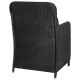 Sonata Външни столове с възглавници, 2 бр, полиратан, черни -