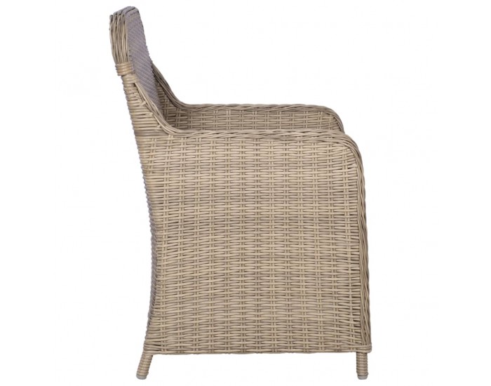 Sonata Външни столове с възглавници, 2 бр, полиратан, кафяви -