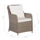 Sonata Външни столове с възглавници, 2 бр, полиратан, кафяви -