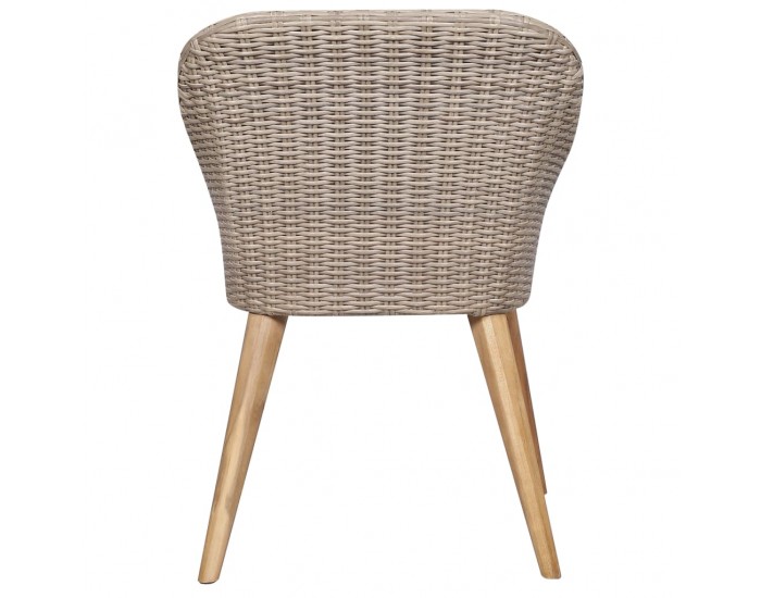 Sonata Външни столове с възглавници, 2 бр, полиратан, кафяви -