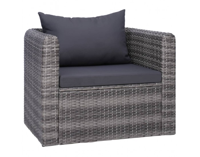 Sonata Градински комплект с възглавници, 6 части, полиратан, сив - Sonata Градински комплект с възглавници, 6 части, полиратан, сив -