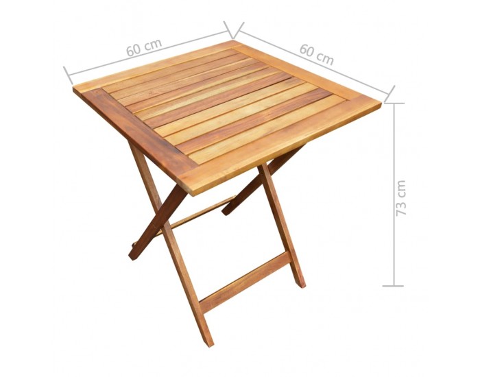 Sonata Градински бистро комплект, 3 части, сгъваем, акация масив -
