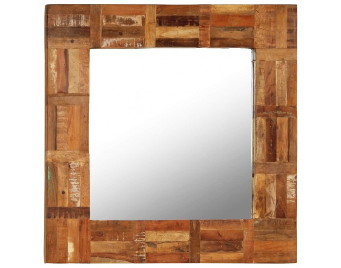 Sonata Огледало за стена, регенерирано дърво масив, 60x60 cм -