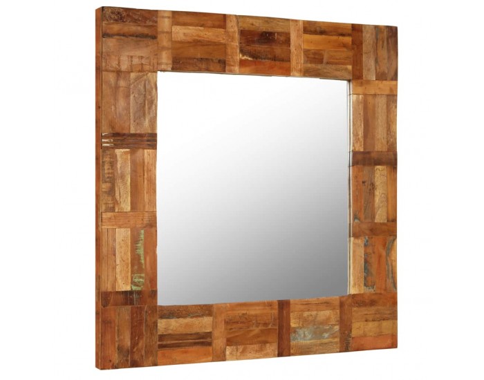 Sonata Огледало за стена, регенерирано дърво масив, 60x60 cм -