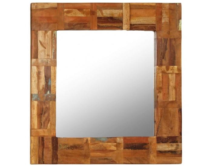 Sonata Огледало за стена, регенерирано дърво масив, 60x60 cм -
