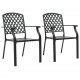 Sonata Стифиращи външни столове, 2 бр, стомана, черни -