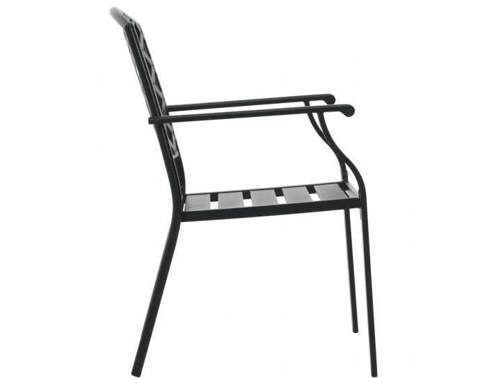 Sonata Стифиращи външни столове, 2 бр, стомана, черни -