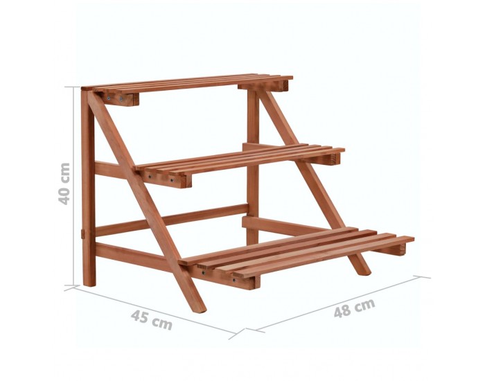Sonata 3-етажна стойка за цветя, кедрово дърво, 48x45x40 см -