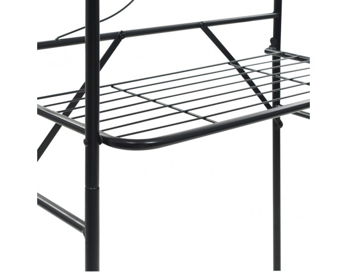 Sonata Свободностоящ стелаж за баня, черен, 60x33x174 см -