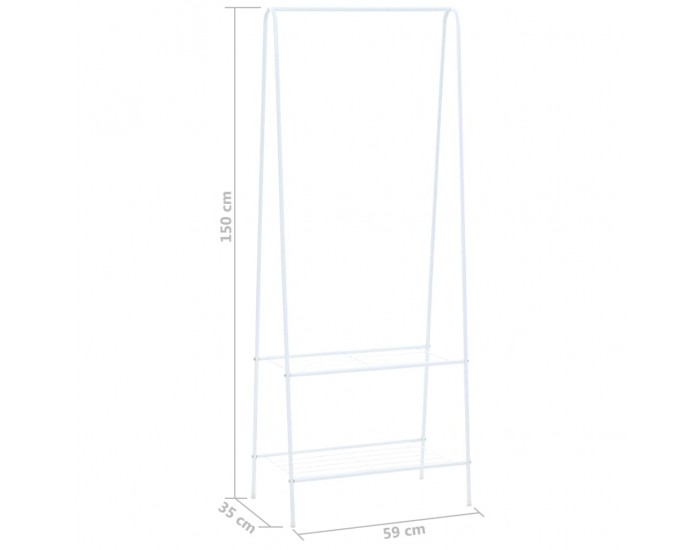 Sonata Щендер за дрехи, 59x35x150 см, бял -