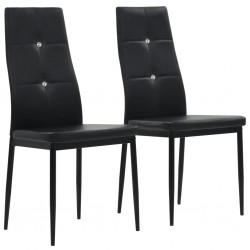 Sonata Трапезни столове, 2 бр, изкуствена кожа, 43x43,5x96 см, черни - Трапезни столове