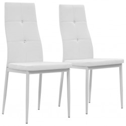 Sonata Трапезни столове, 2 бр, изкуствена кожа, 43x43,5x96 см, бели - Трапезни столове