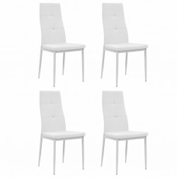 Sonata Трапезни столове, 4 бр, изкуствена кожа, 43x43,5x96 см, бели - Трапезни столове