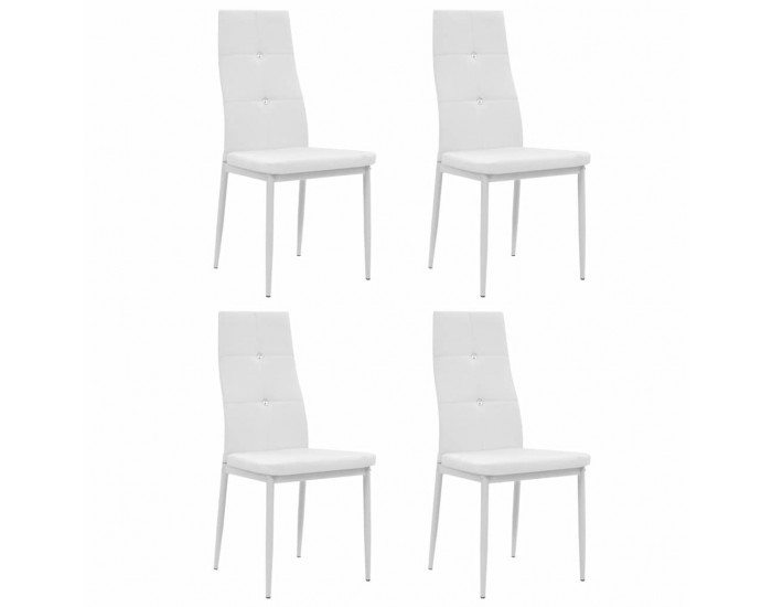 Sonata H Трапезни столове, 4 бр, бели, изкуствена кожа