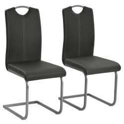 Sonata Трапезни столове, 2 бр, изкуствена кожа, 43x55x100 см, сиви - Столове