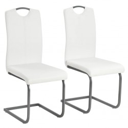 Sonata Трапезни столове, 2 бр, изкуствена кожа, 43x55x100 см, бели - Столове