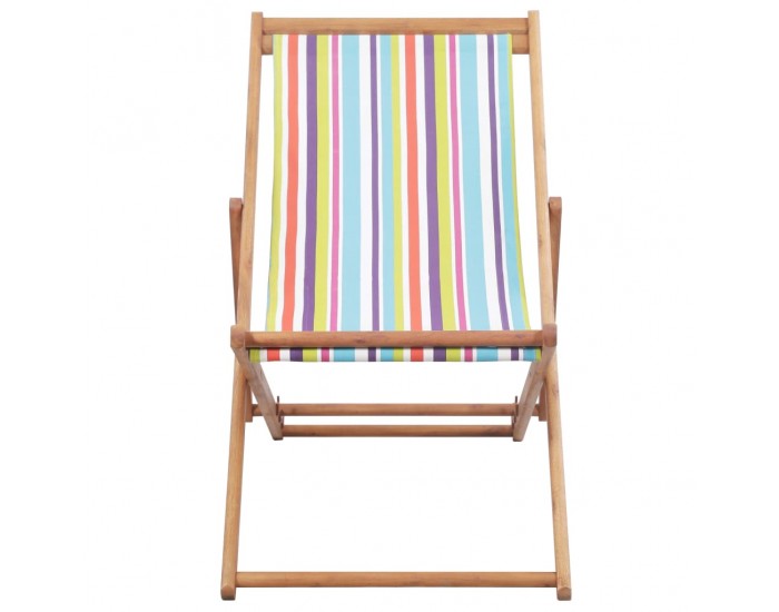 Sonata Сгъваем плажен стол, текстил и дървена рамка, многоцветен -