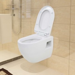 Sonata Окачена тоалетна чиния,  керамична, бяла - Продукти за баня и WC