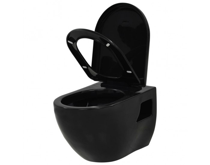 Sonata Окачена тоалетна чиния, керамична, черна -