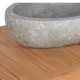 Sonata Шкаф за баня от тиково дърво масив с мивки от речен камък -