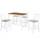 Sonata Комплект бар маса и столове, 5 части, дървен масив, кафяв и бял -