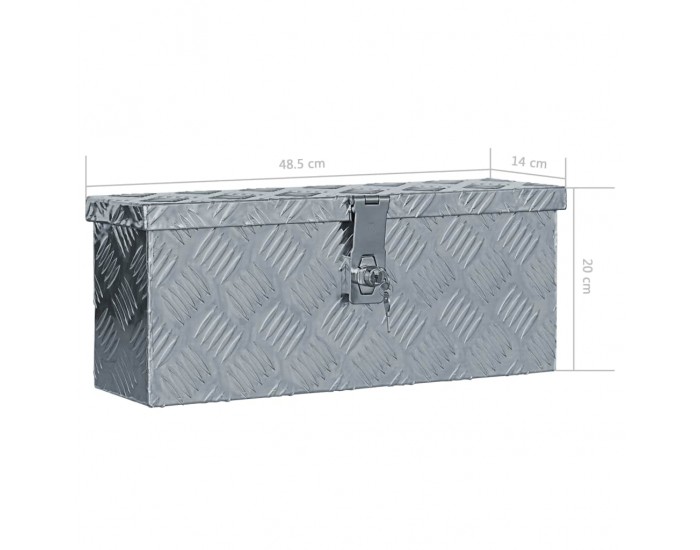 Sonata Алуминиева кутия, 48,5x14x20 см, сребриста -