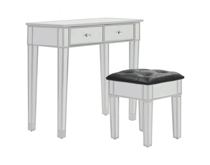 Sonata Огледална тоалетка с табуретка, МДФ и стъкло -