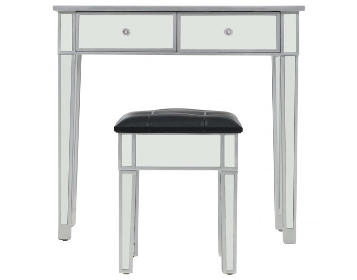 Sonata Огледална тоалетка с табуретка, МДФ и стъкло -