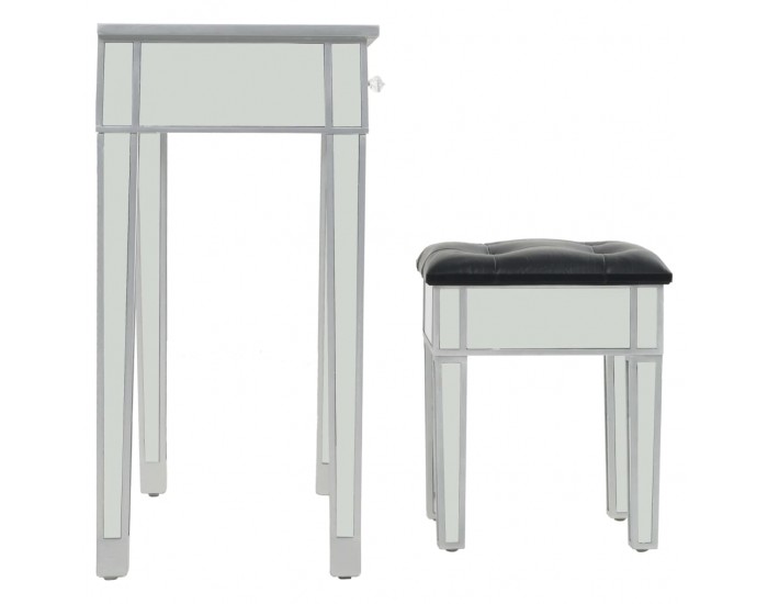 Sonata Огледална тоалетка с табуретка, МДФ и стъкло -