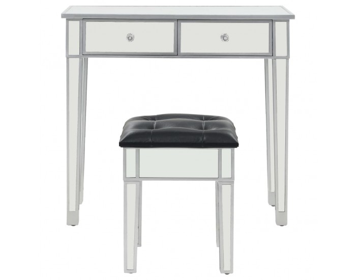 Sonata Огледална тоалетка с табуретка, МДФ и стъкло -