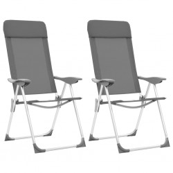 Sonata Сгъваеми къмпинг столове, 2 бр, сиви, алуминий - Къмпинг и туризъм