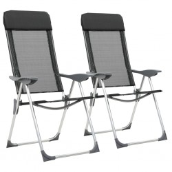 Sonata Сгъваеми къмпинг столове, 2 бр, черни, алуминий - Къмпинг и туризъм